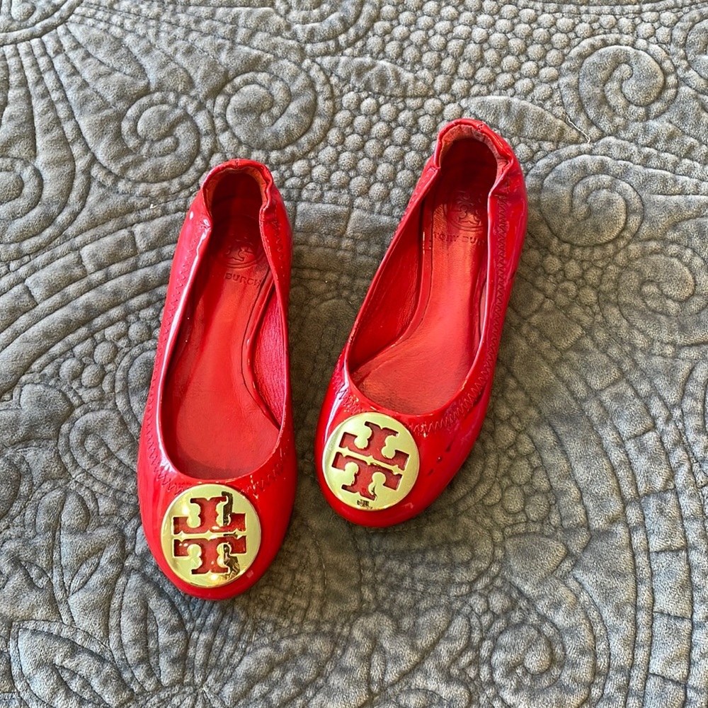 Tory Burch Red Patent Flats